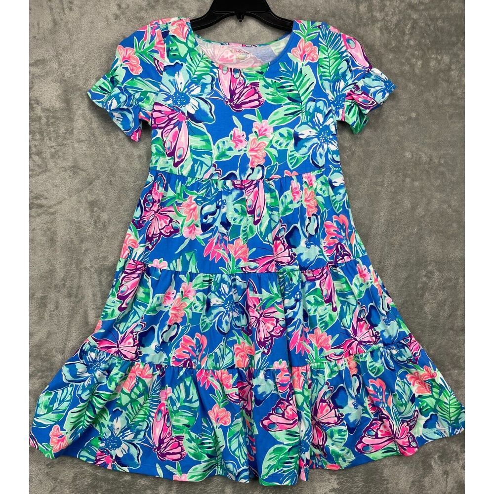Lilly Pulitzer Jodee Swing Dress Blue Isle Be Back Butterfly XXS